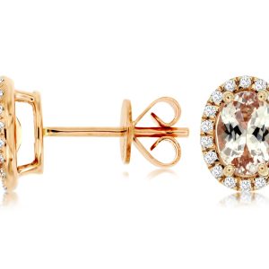 MORGANITE & DIAMOND HALO STUDS