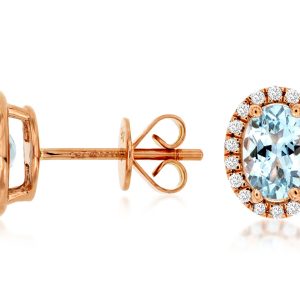 AQUAMARINE & DIAMOND EARRING