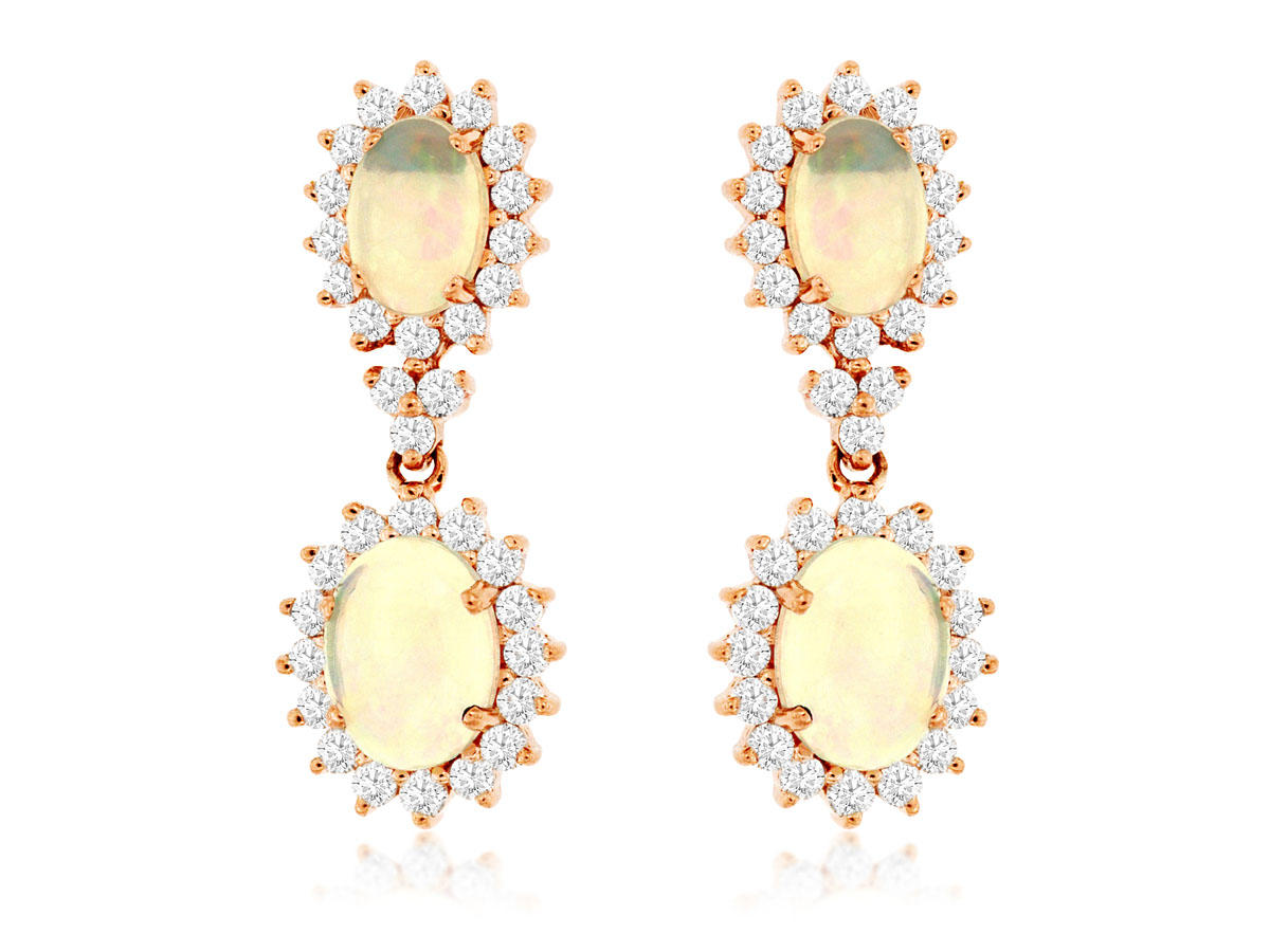 OPAL & DIAMOND EARRING