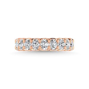 14K Rose Gold  1 7/8 CT Tw. Oval Shape Diamond Three Forth Eternity Band