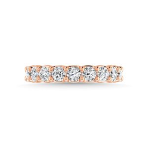 14K Rose Gold  7/8 CT Tw. Round Shape Lab Grown Diamond Three Forth Eternity Band