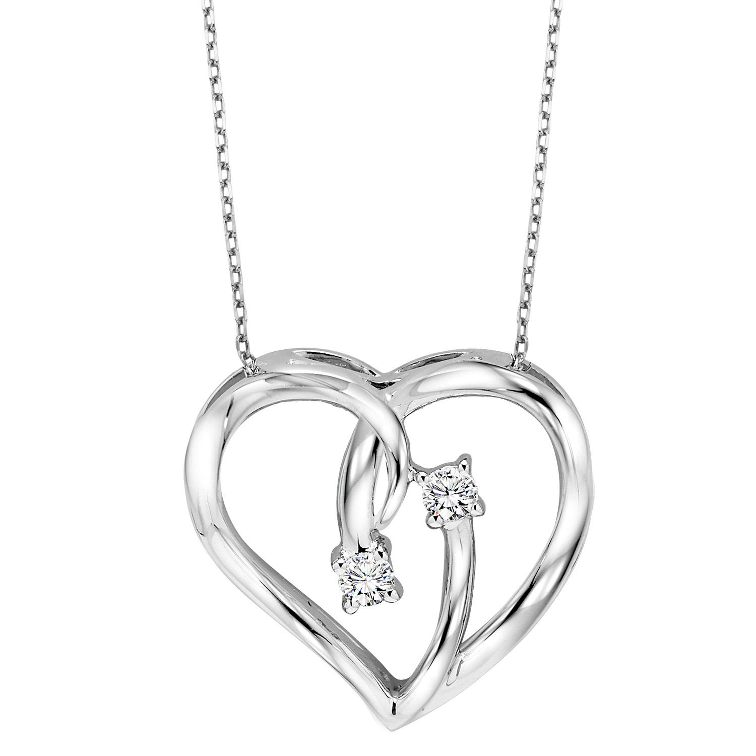 Silver TWOgether Two Diamond Pendant