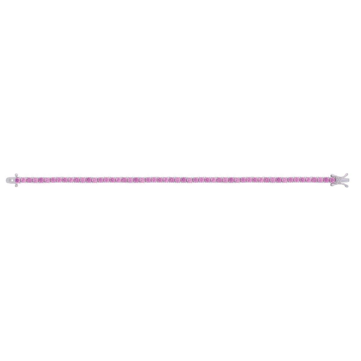Silver Pink CZ Tennis Bracelet