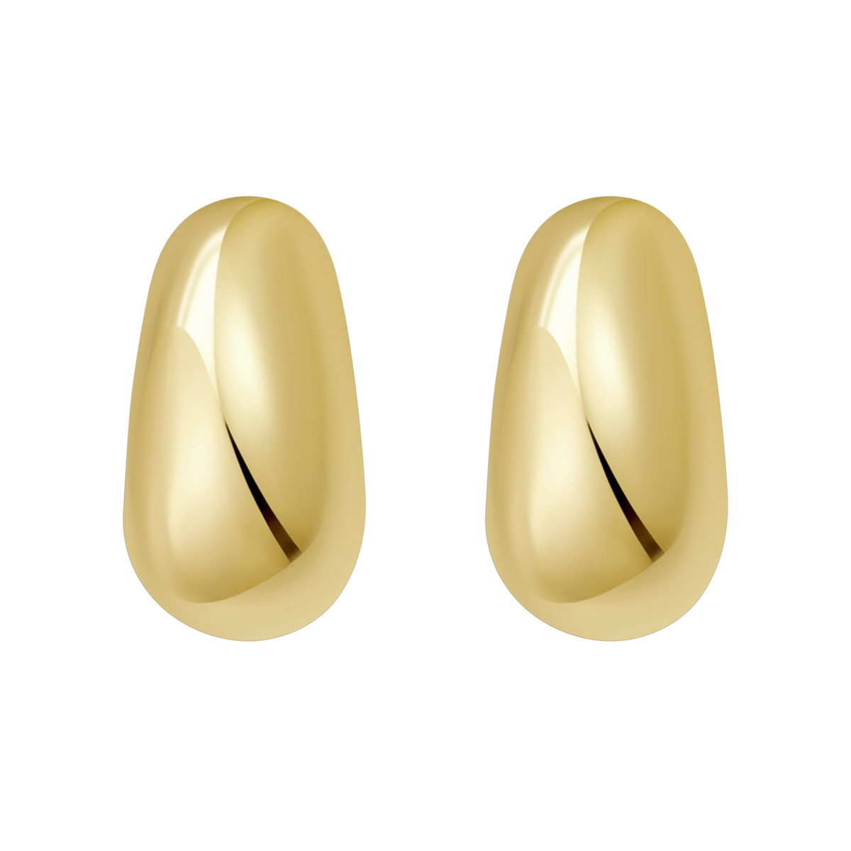 Gold Over Silver Twisted Puff C Hoop Earrings
