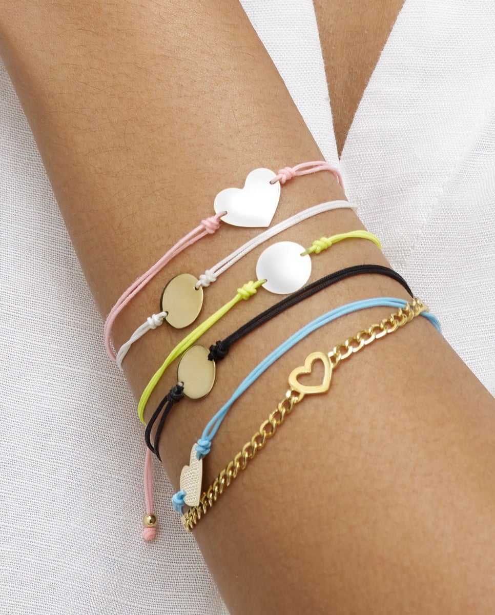 14K Black Cord Circle Adjustable Bracelet