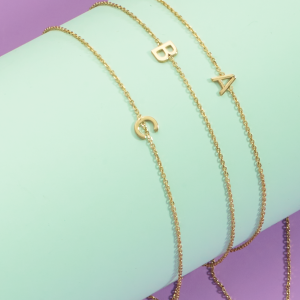 14K Mini Initial G Bracelet