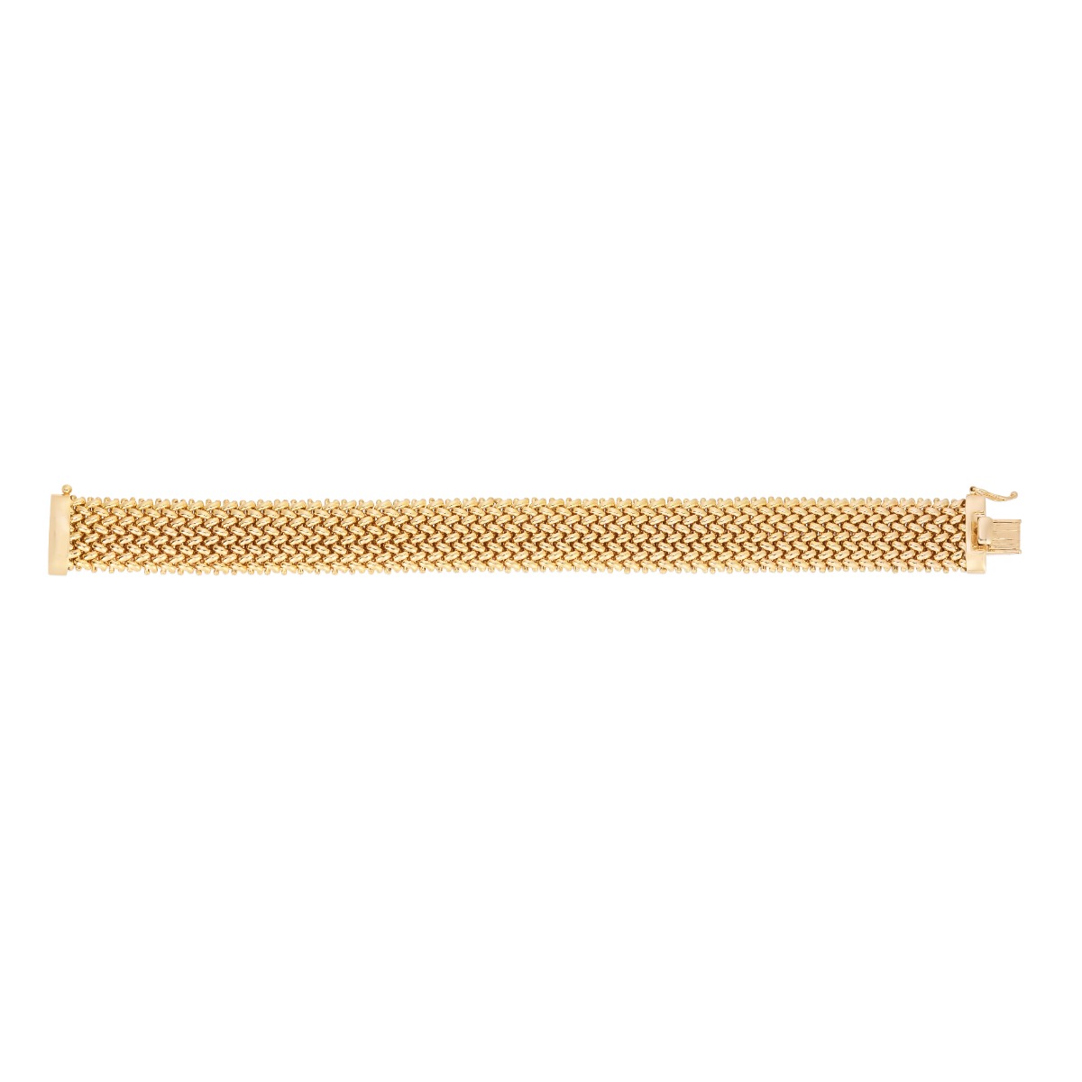 14K Large Mesh Rice Bracelet