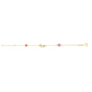 14K Gold Enamel Unicorn Bracelet
