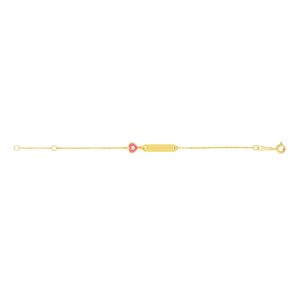 14K Gold Heart ID Bracelet