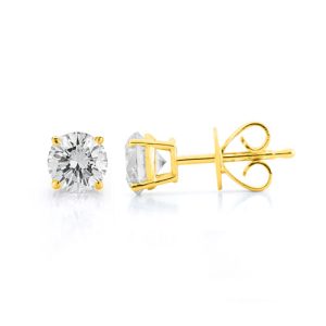 0.30 ctw Four Prong Studs in Yellow Gold