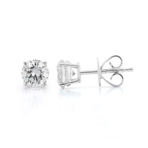 1.00 ctw Four Prong Studs in White Gold