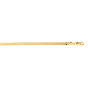 14K Gold 8" 3mm Imperial Herringbone Chain
