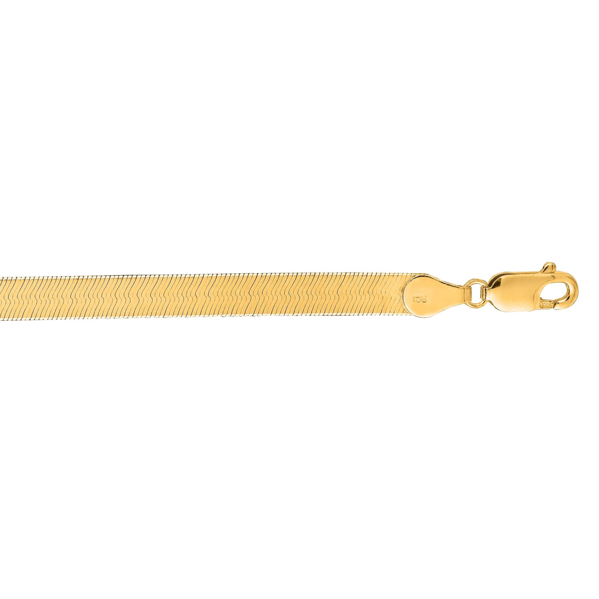 14K Gold 8" 4mm Imperial Herringbone Chain