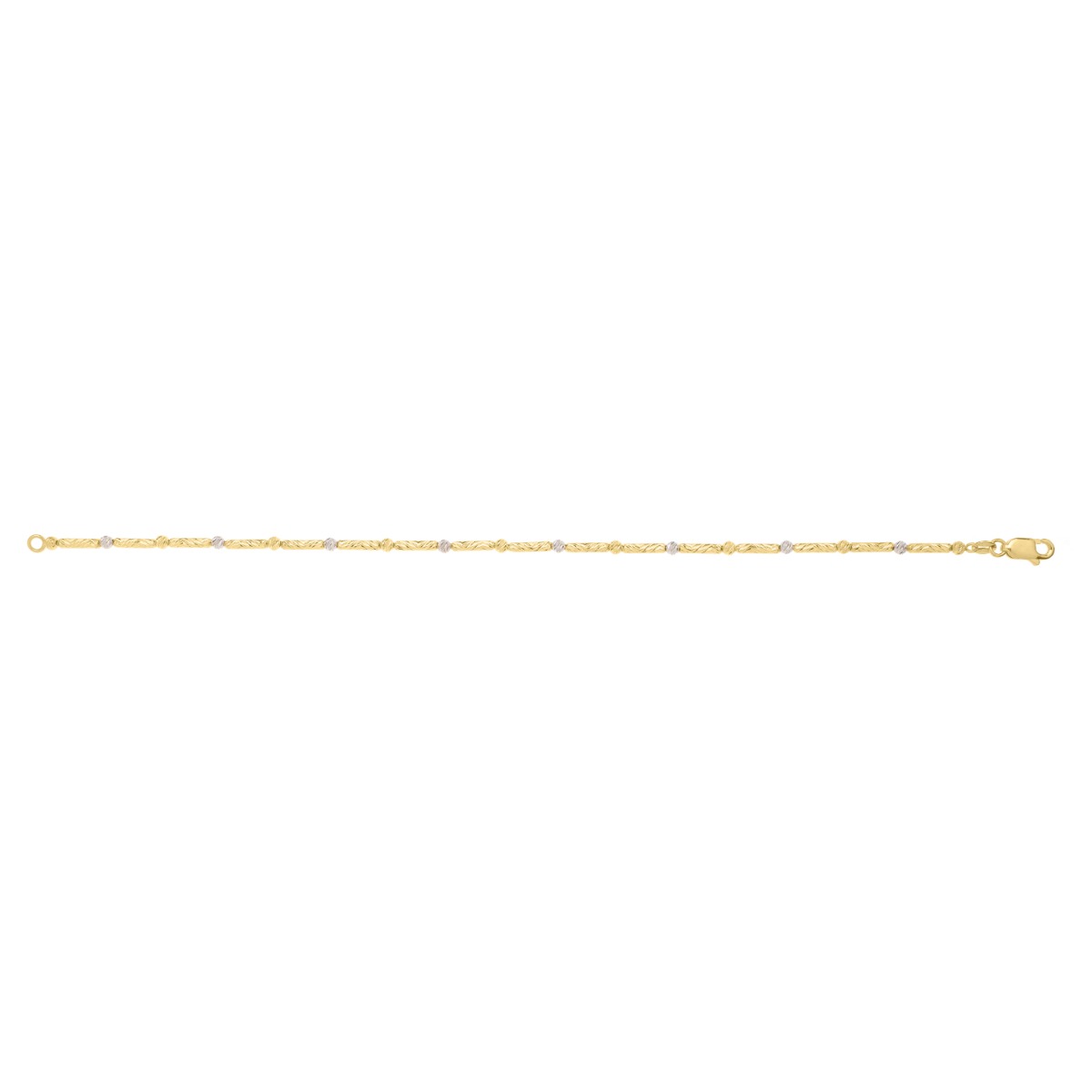 14K Two-Tone Bar & Bead Chain