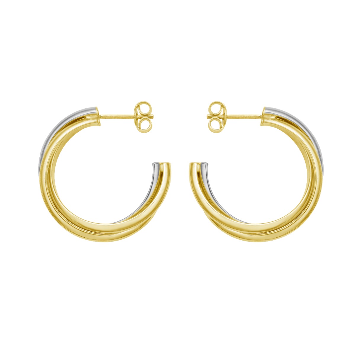 14K Interlocking Trinity C-Hoops