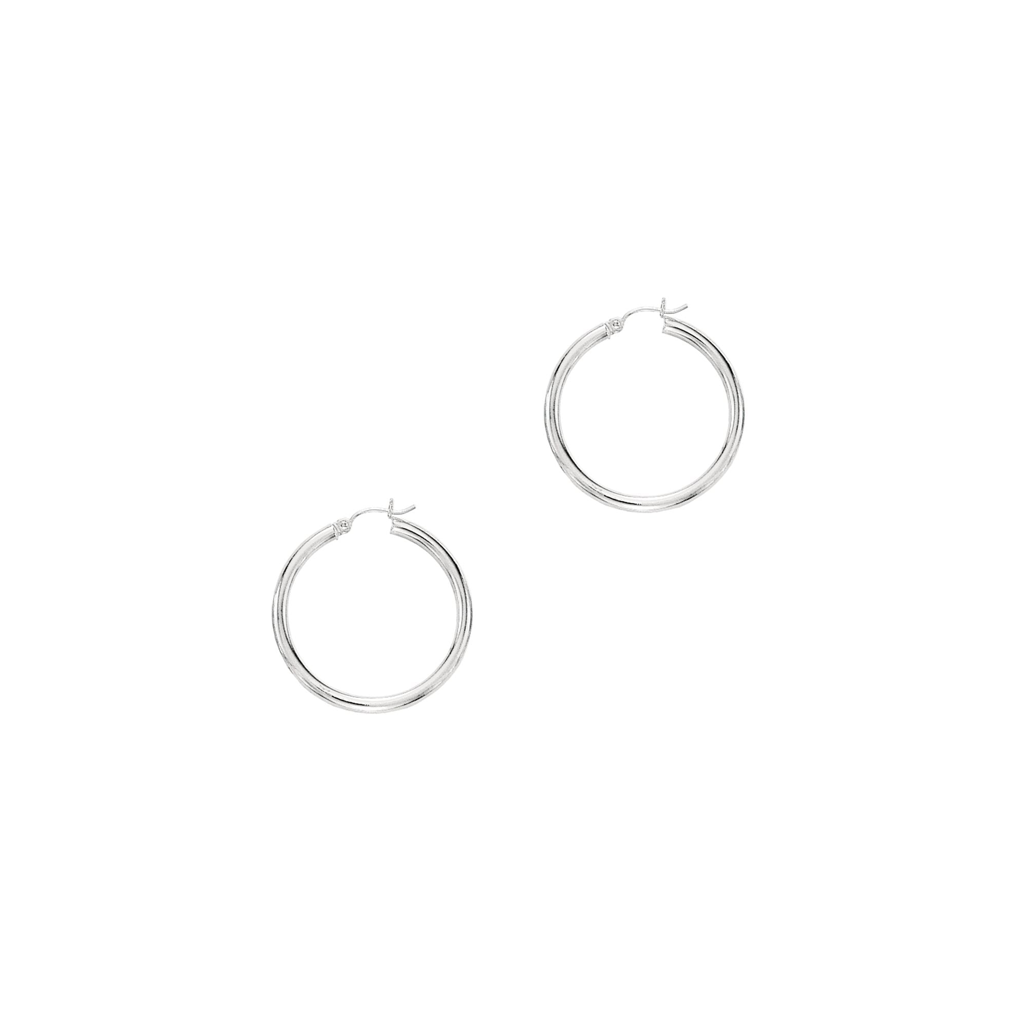 14K Gold 3x30mm Hoops