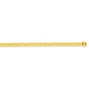 10K Gold 8" 5mm Semi-Solid Miami Cuban Chain